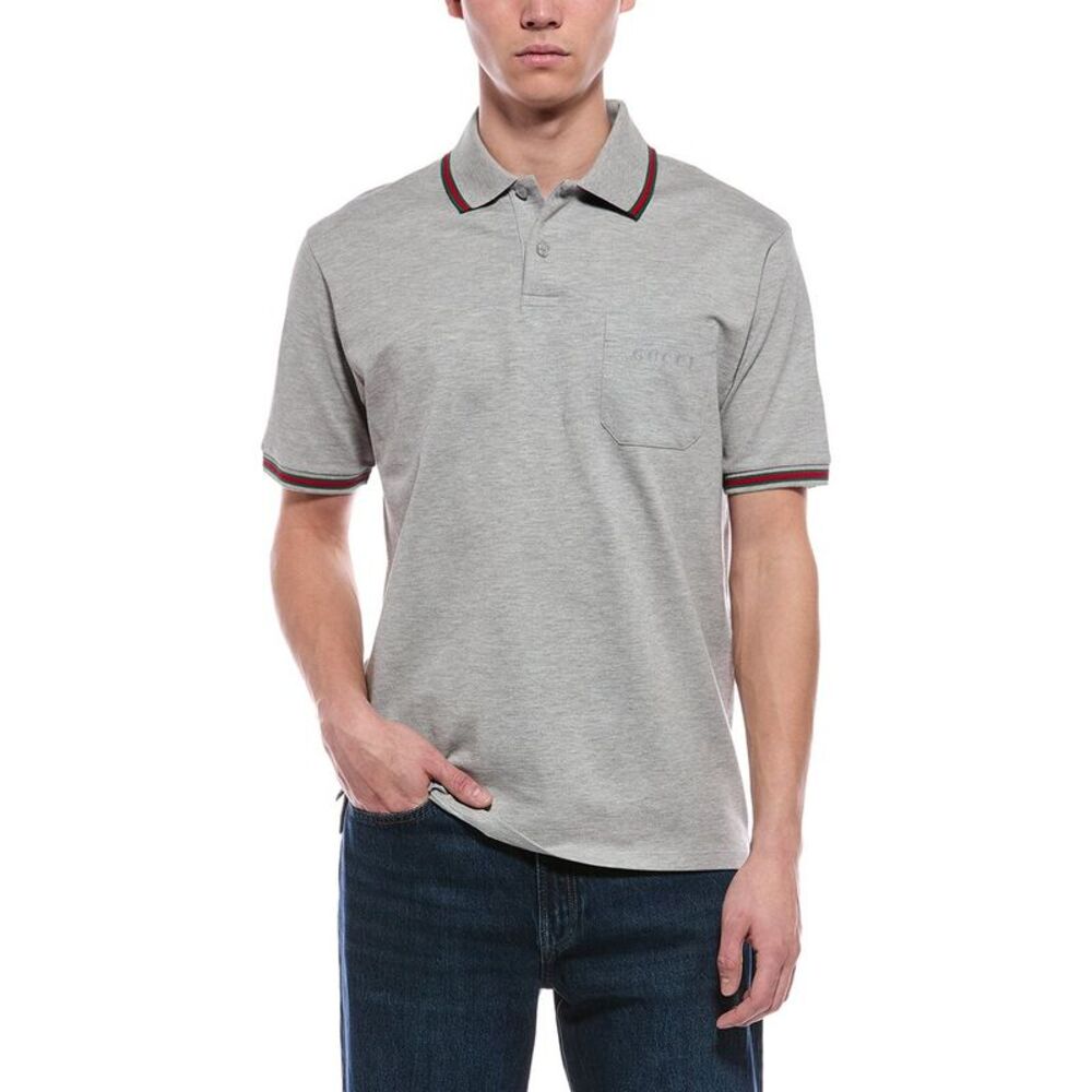 Gucci Mens Polo Shirt, Grey
